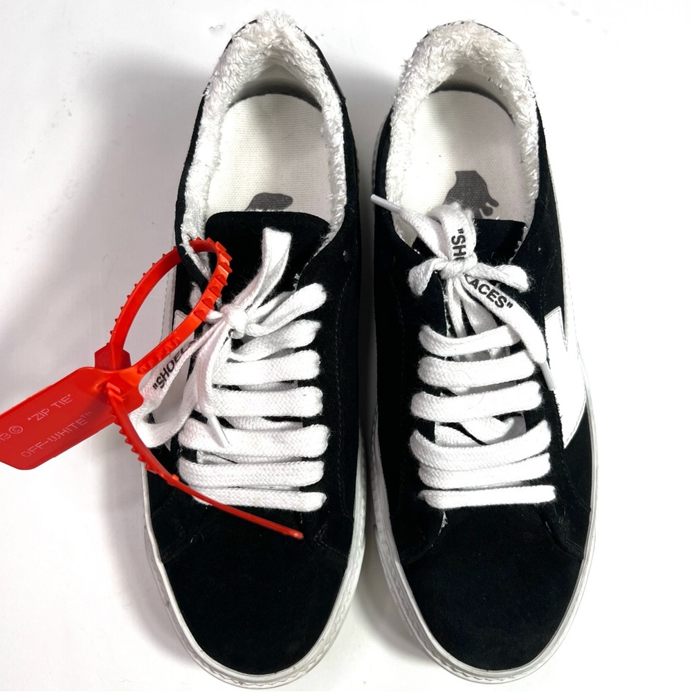 Off-White Arrow Black and White Suede Zip Tie Sneakers Size 35 - Picture 6 of 15